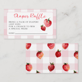 Cute Sweet Strawberry Baby Shower Diaper Raffle Enclosure Card