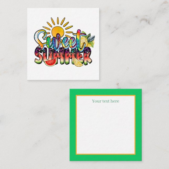 cute sweet Summertime add sentiment Card (Front/Back)