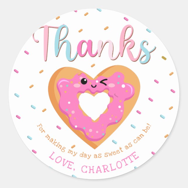 Cute Sweet & Treats Celebration Birthday Party  Classic Round Sticker (Front)