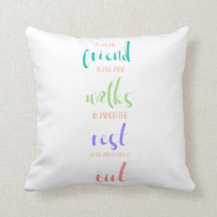 cute sweet true friendship quote paste colours cushion
