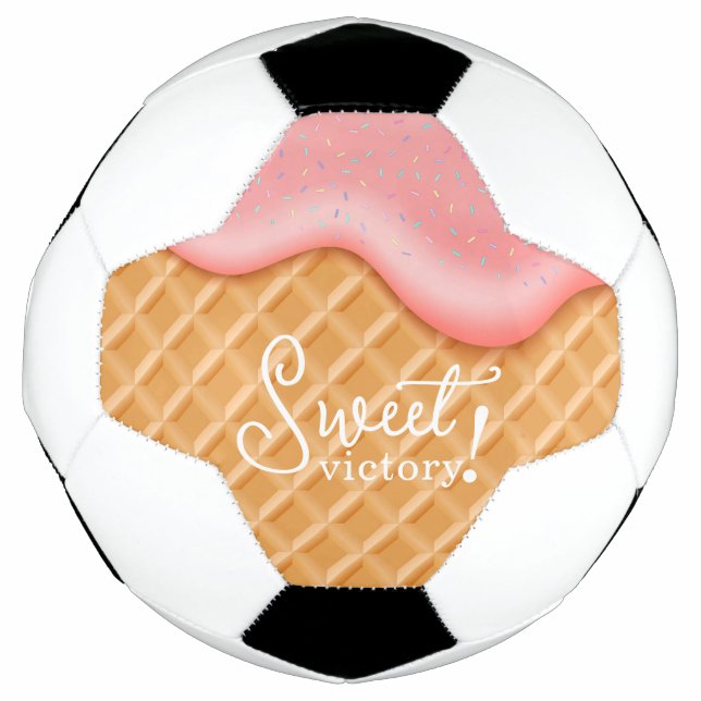 Cute Sweet Victory Pink Ice Cream Soccer Ball (Front)