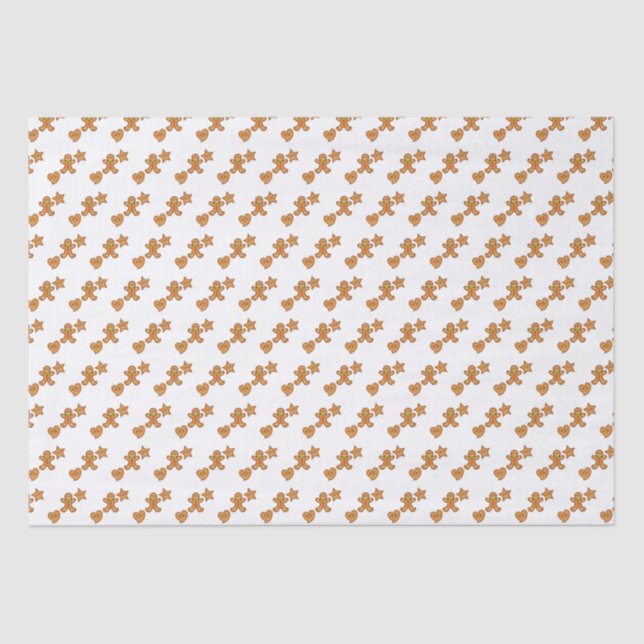Cute sweet XmaS Gingerbread Pals Pattern  Tissue Paper (Front)
