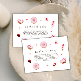 Cute Sweetheart Doughnuts Books For Baby Shower Enclosure Card