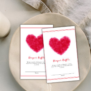 Cute Sweetheart Frame Diaper Raffle Baby Shower Enclosure Card