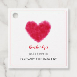 Cute Sweetheart Frame Valentines Baby Shower Favour Tags
