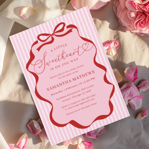 Cute Sweetheart Girl Valentines Baby Shower Invitation