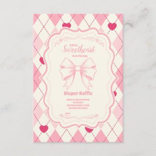 Cute Sweetheart Valentine's Day  Diapper Raffle  Enclosure Card