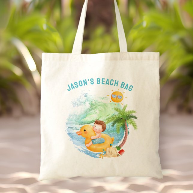 Cute Swimming Beach Name Boy Tote Bag (Cute Swimming Beach Name Boy Tote Bag)