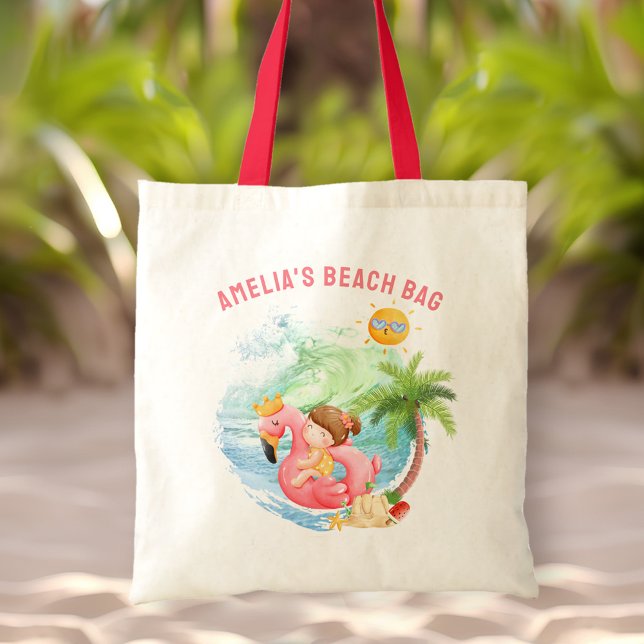 Cute Swimming Beach Name Girl Tote Bag (Cute Swimming Beach Name Girl Tote Bag)