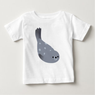 Cute Swimming Cartoon Harbour Seal Baby T-Shirt