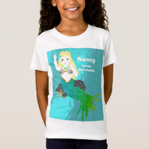Cute Swimming Mermaid Personalised T-Shirt