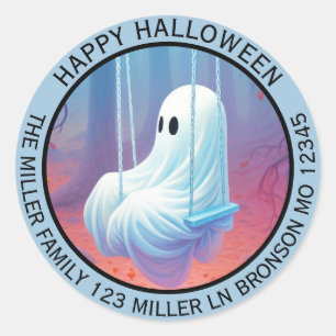 Cute Swinging Ghost Envelope Seal