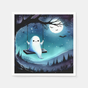 Cute Swinging Ghost Napkin