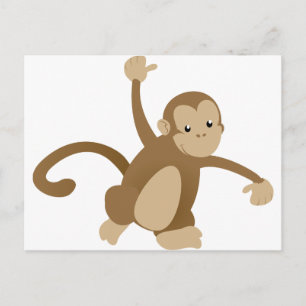 Cute Swinging Monkey Postcard