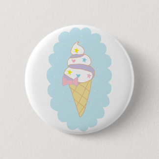 Cute Swirl Ice Cream Cone 6 Cm Round Badge