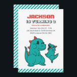 Cute T-rex Baby Dinosaur And Mum Kids Birthday Invitation<br><div class="desc">Cute design for kids,  boys or girls who love dinosaur,  dino cartoon,  T-rex and other dinosaur species. Perfect for Jurassic theme birthday party. You can customise the wording to fit other occasions.</div>