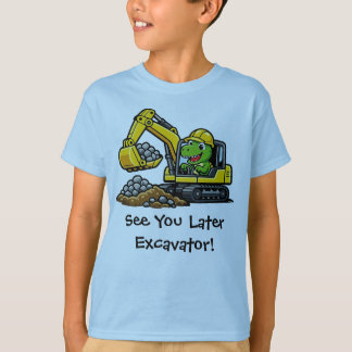 Cute T-Rex Construction Excavator Operator T-Shirt