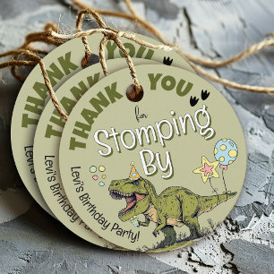 Cute T-Rex Dinosaur Boy Birthday Party Favour Tags
