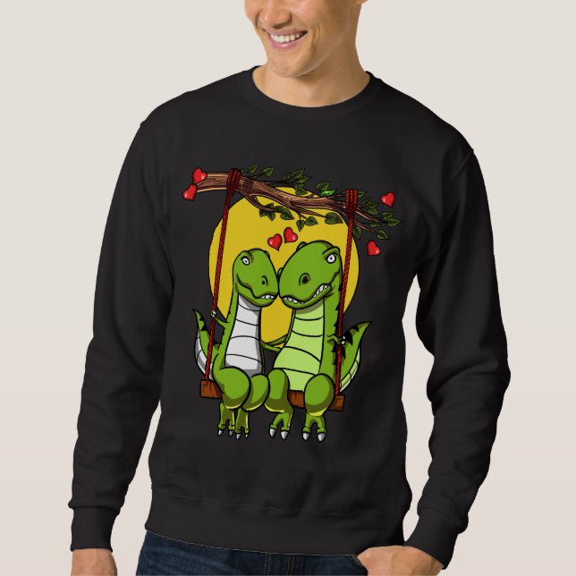 Cute T-Rex Dinosaur Couple Sweatshirt (Front)