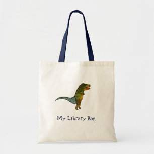 Cute T-Rex dinosaur kids library bag