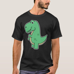 Cute T-Rex Dinosaur Tee - Green Dino Adult and Kid