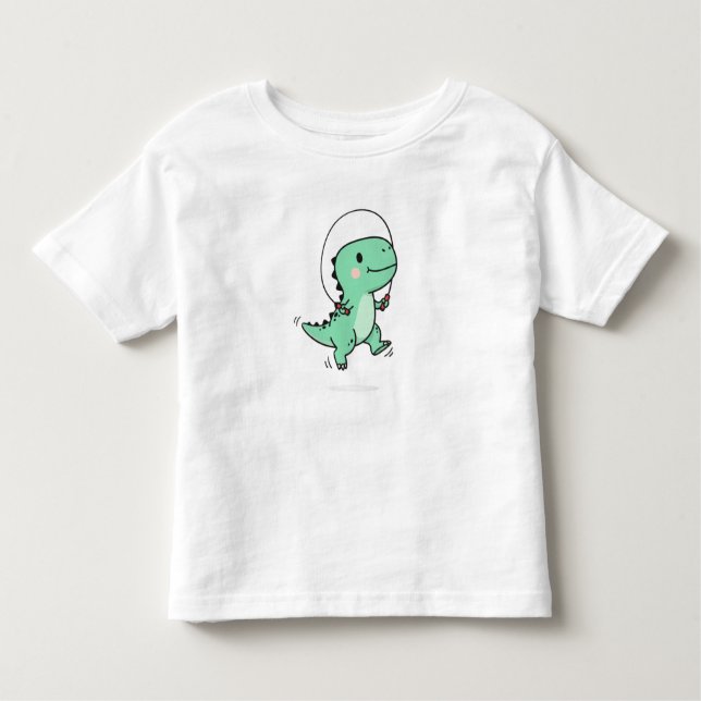 Cute T-Rex Jumping Rope for Kids Toddler T-Shirt (Front)
