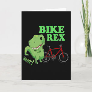 Cute T-rex Mountain Bike Dinosaur . Mtb Biking Tee Card