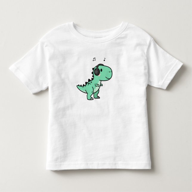 Cute T-Rex Playing Music for Kids🎵 Toddler T-Shirt (Front)