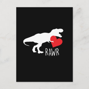 Cute T-Rex Rawr Heart Valentine's Day Postcard