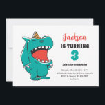 Cute T-Rex Unicorn Kids Dinosaur Birthday Invitation<br><div class="desc">Cute design for kids,  boys or girls who love dinosaur,  dino cartoon,  T-rex and other dinosaur species. Perfect for Jurassic theme birthday party. You can customise the wording to fit other occasions.</div>