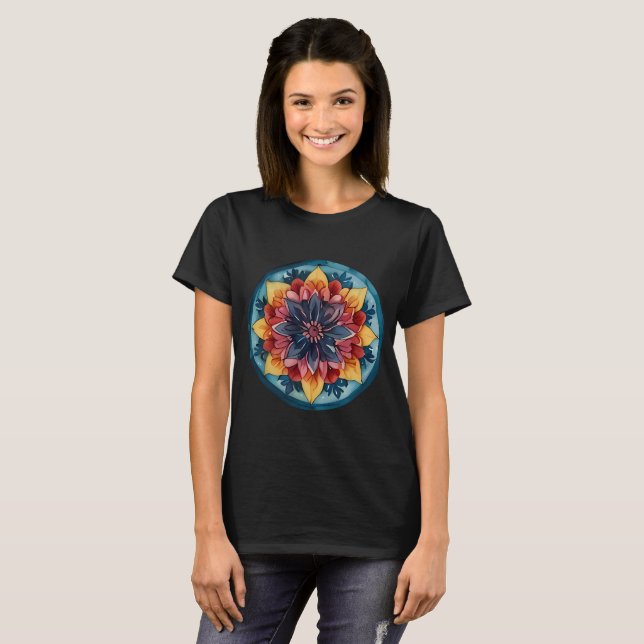 Cute T-shirt Mandala Colorful Design (Front Full)