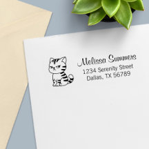 Cute Tabby Cat Address