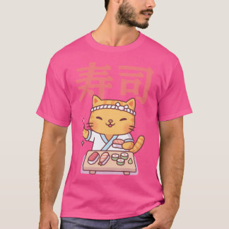 Cute Tabby Cat And Japanese Sushi T-Shirt