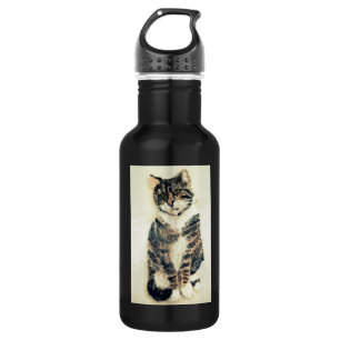 Cute Tabby Cat Art 532 Ml Water Bottle