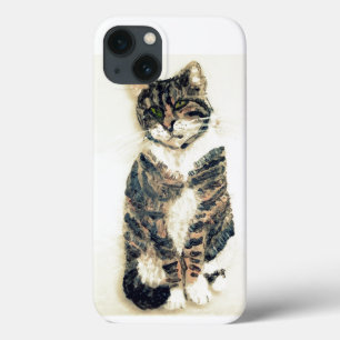 Cute Tabby Cat Art iPhone 13 Case