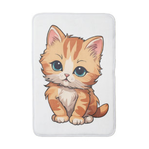 Cute Tabby Cat Bath Mat