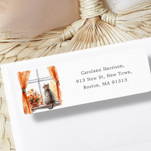 Cute Tabby Cat   Fall Autumnal Address 