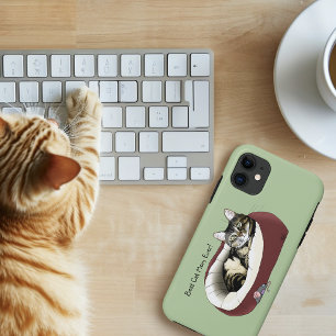 Cute Tabby Cat Green Mother’s Day Case-Mate iPhone Case