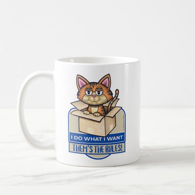 Cute Tabby Cat I Do What I Want Coffee Mug (Left)