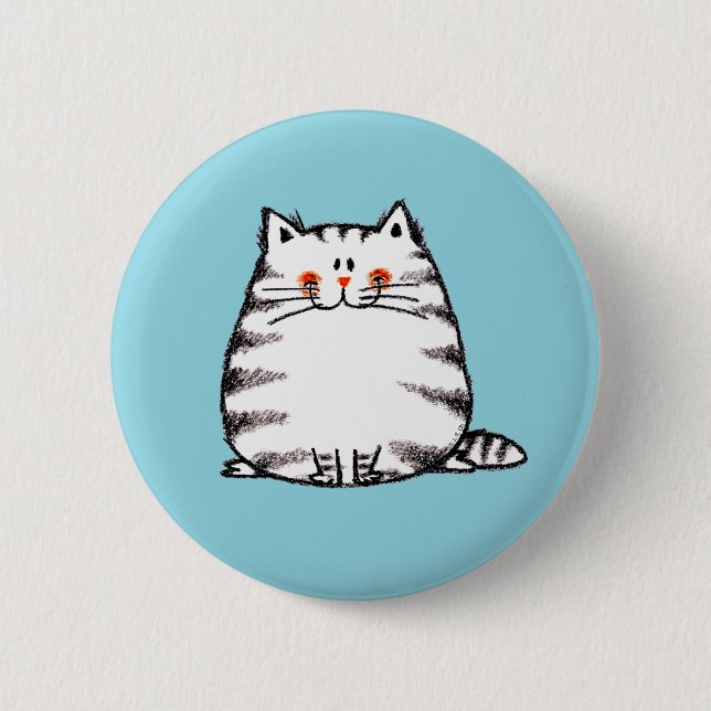 Cute Tabby Cat – Kawaii kitty for cat lovers 6 Cm Round Badge (Front)