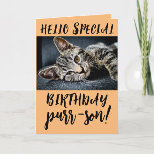 CUTE TABBY CAT KITTEN BIRTHDAY GREETING CARDS