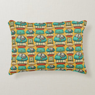 Cute Tabby Cat Resting Decorative Cushion
