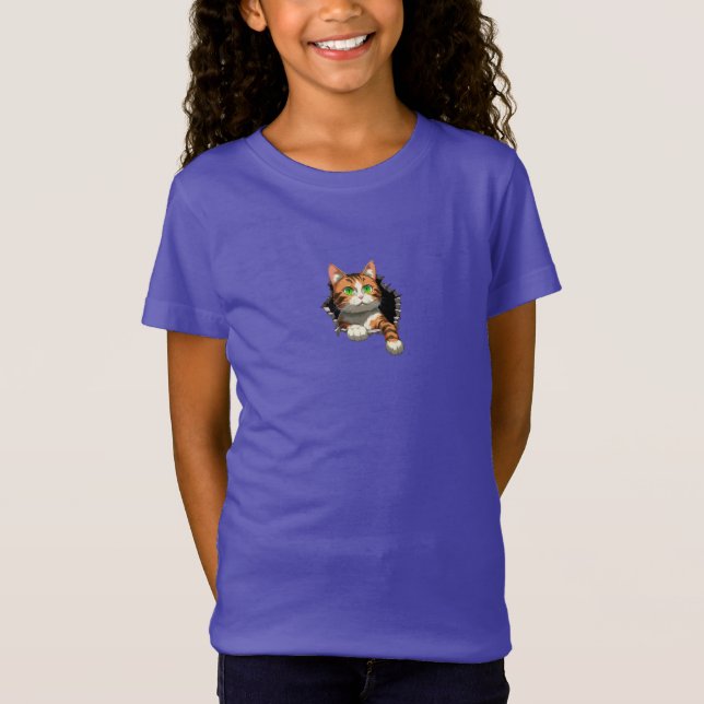 Cute Tabby Cat  T-Shirt (Front)