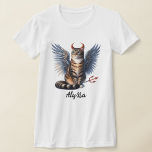 Cute Tabby Demon and Angel Cat T-Shirt