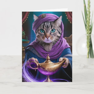 Cute Tabby Genie Greeting Card