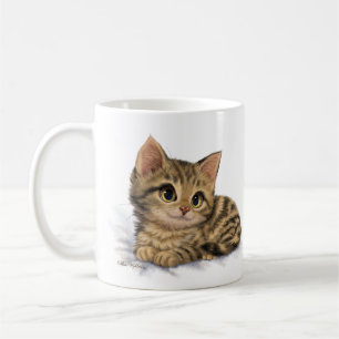 Cute Tabby Kitten Cartoon Coffee Mug
