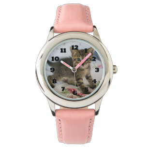 Cute Tabby Kitten Looking Surprised Watch