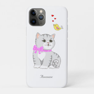 Cute Tabby Kitty Cat on White Case-Mate iPhone Case