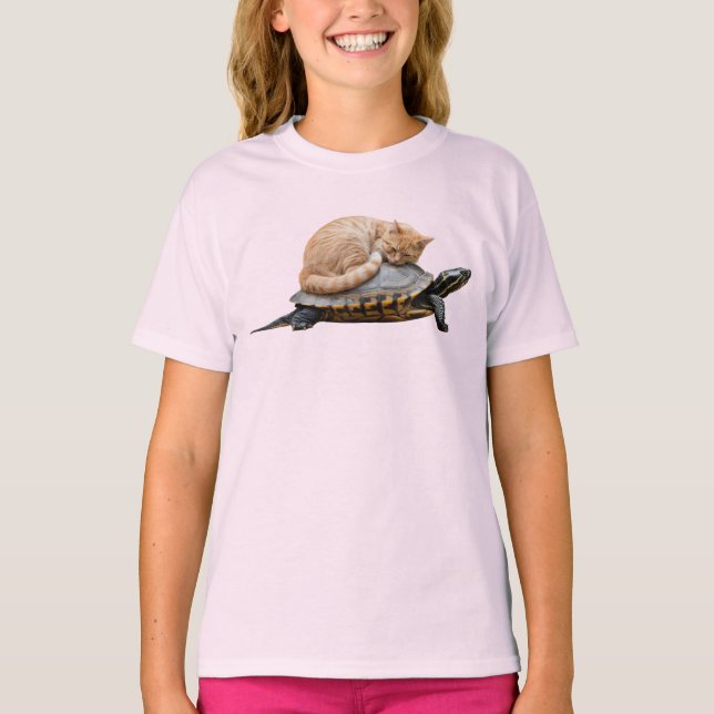 Cute Tabby Turtle Kids' T-Shirt (Front)