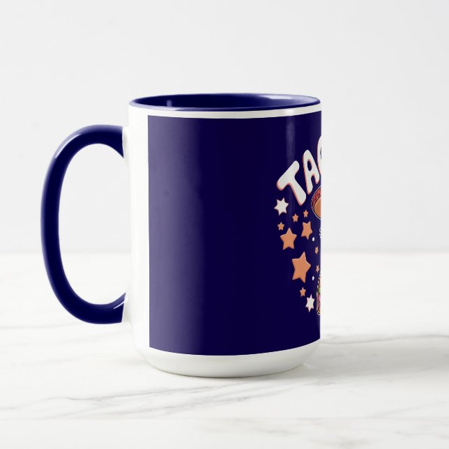 Cute taco fox cartoon design for taco lovers  mug (Left)
